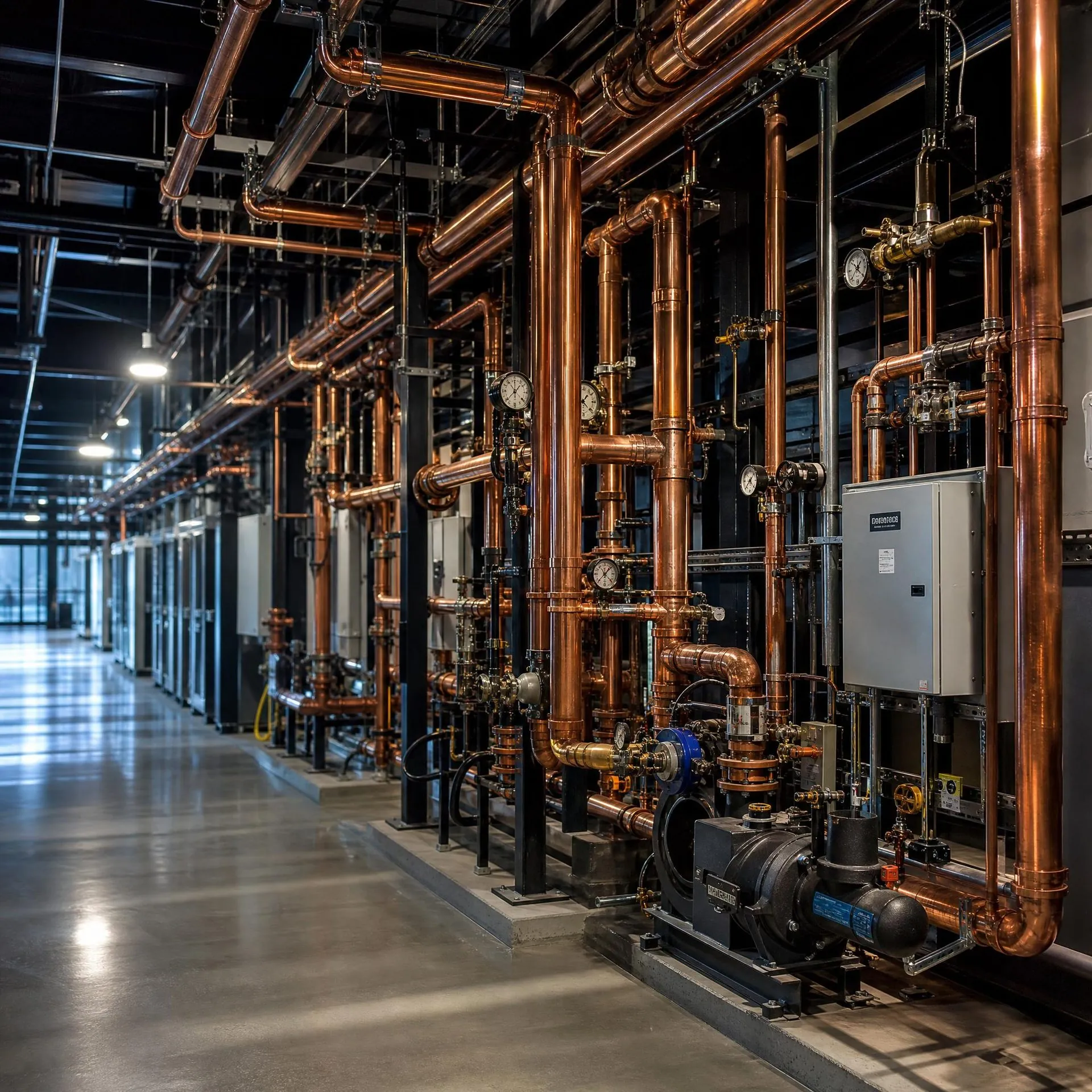Commercial plumbing installation inside a modern Toronto office tower