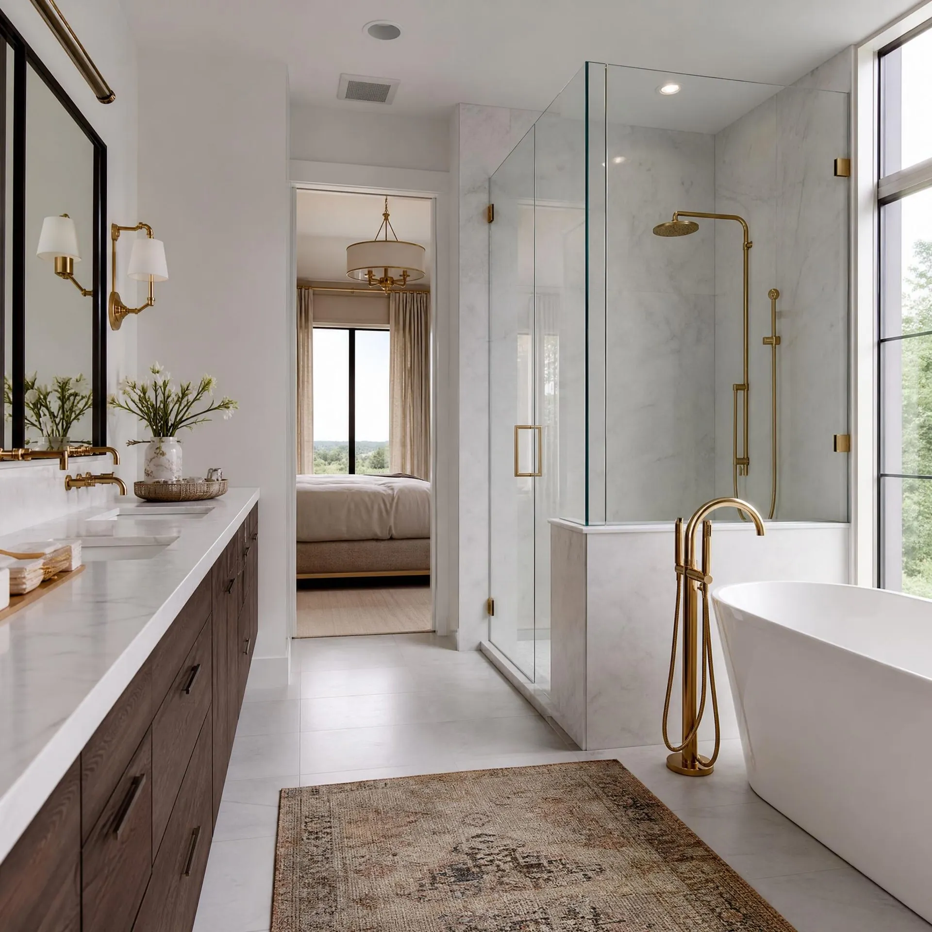 Premium residential plumbing fixtures in a custom home bathroom